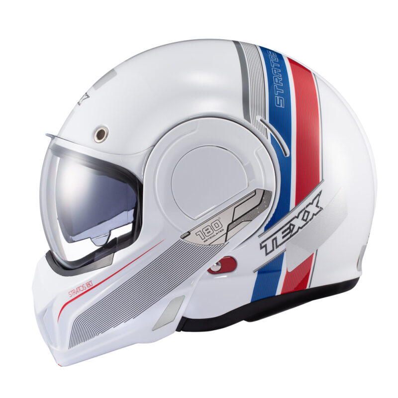 Capacete Texx Esc Stratos 180 Journey Branco Azul Verm