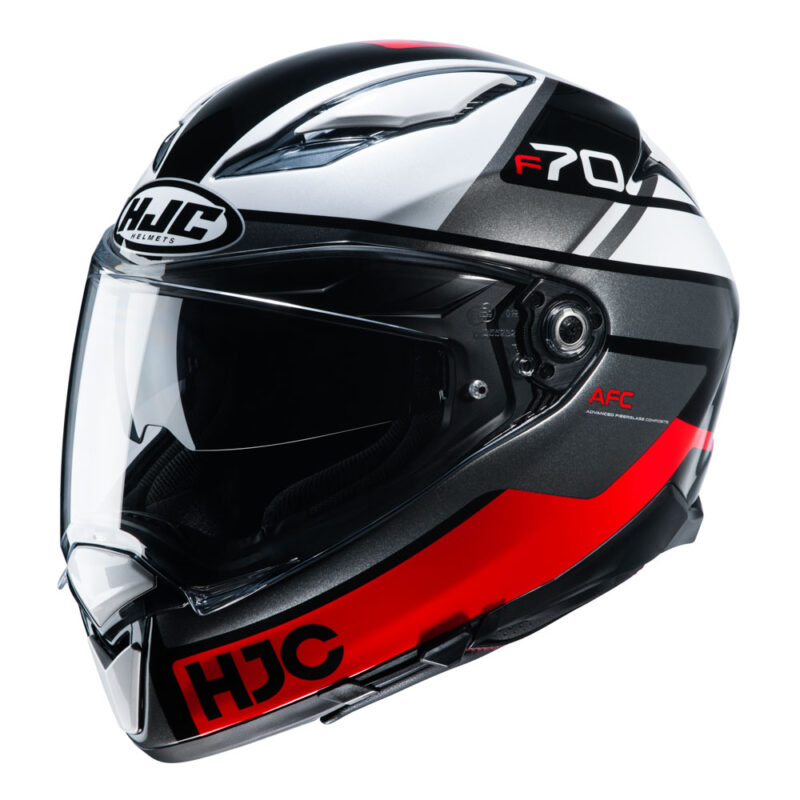 Capacete Hjc F70 Tino Preto Branco e Vermelho