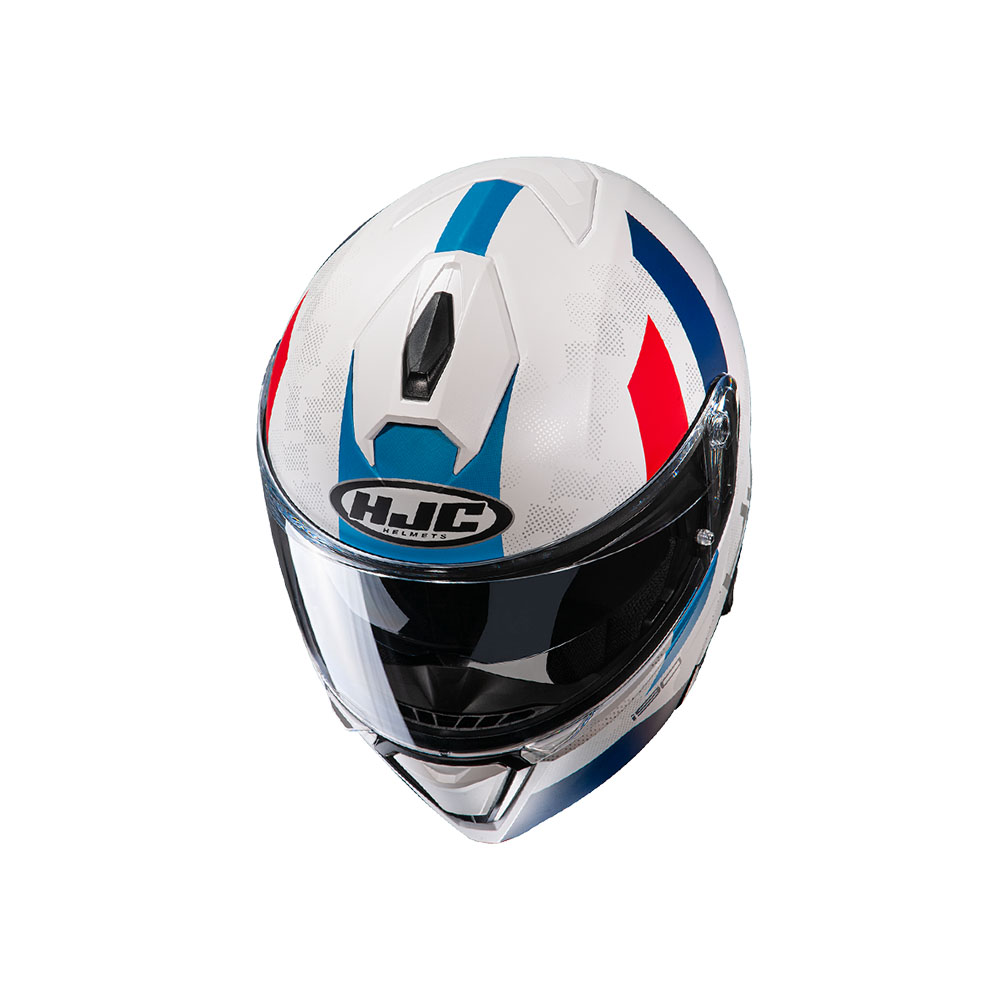 Capacete Hjc I90 Syrex Branco, Azul e Vermelho