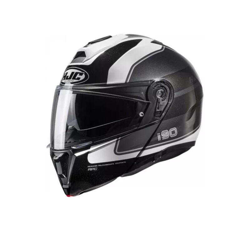 Capacete Hjc I90 Wasco Cinza Branco e Preto