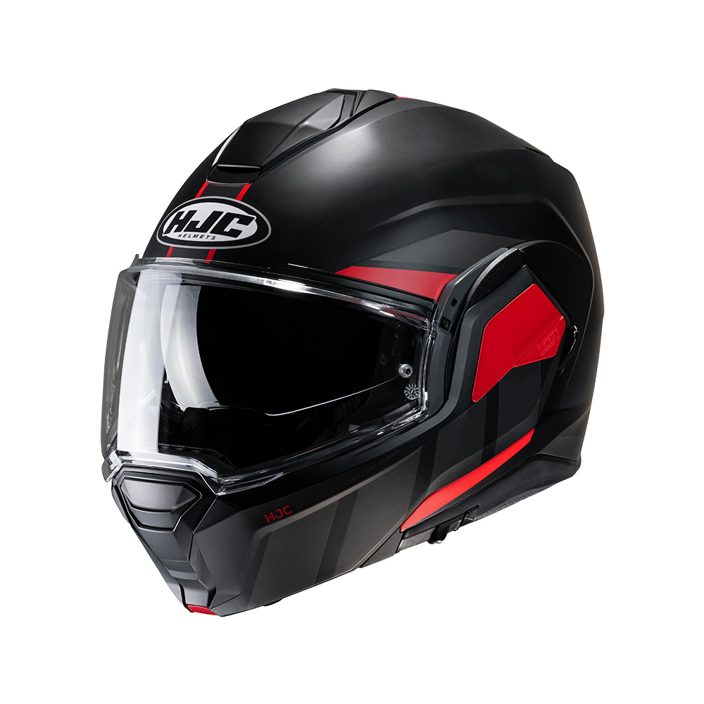 Capacete Hjc I100 180 Beis Preto Chumbo e Vermelho