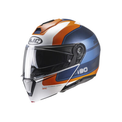 Capacete Hjc I90 Wasco Azul Laranja e Branco