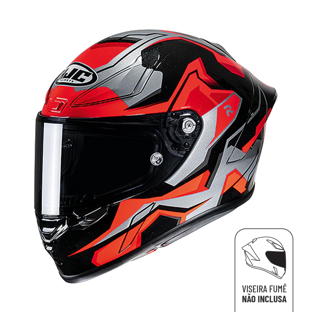 Capacete Hjc Rpha 1 Nomaro Vermelho Preto e Cinza