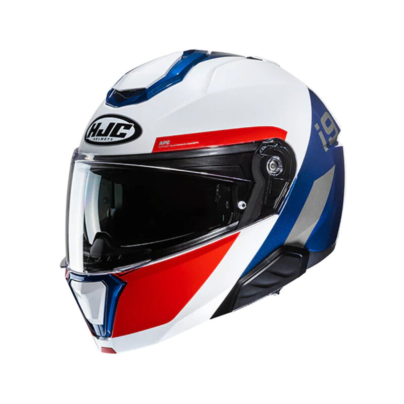 Capacete Hjc I91 Bina Branc Verm Azu
