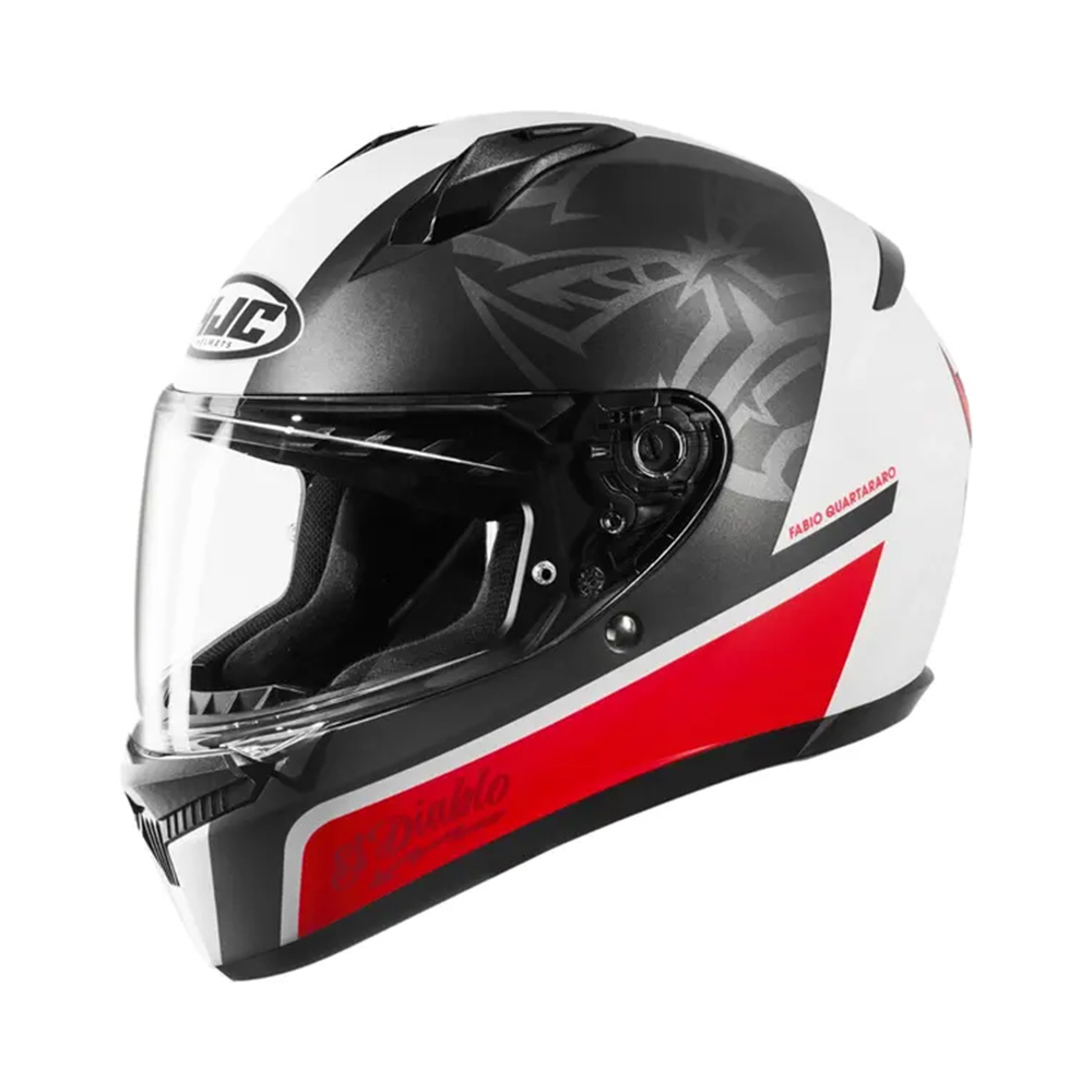 Capacete Hjc C10 Fabio Quartararo Verm Pret Branc