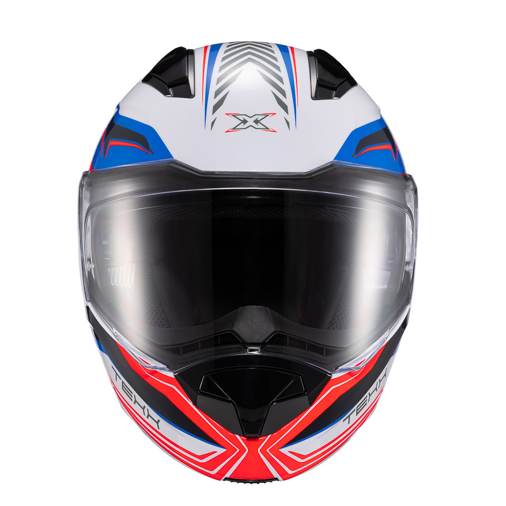Capacete Texx Escam Kratos Nomade Branc Azu Verm Bril