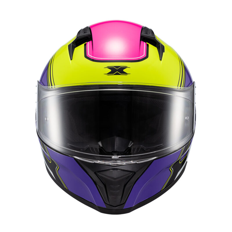 Capacete Texx Fecha Raptor HORNET Verd Rox Branc Ros Bril