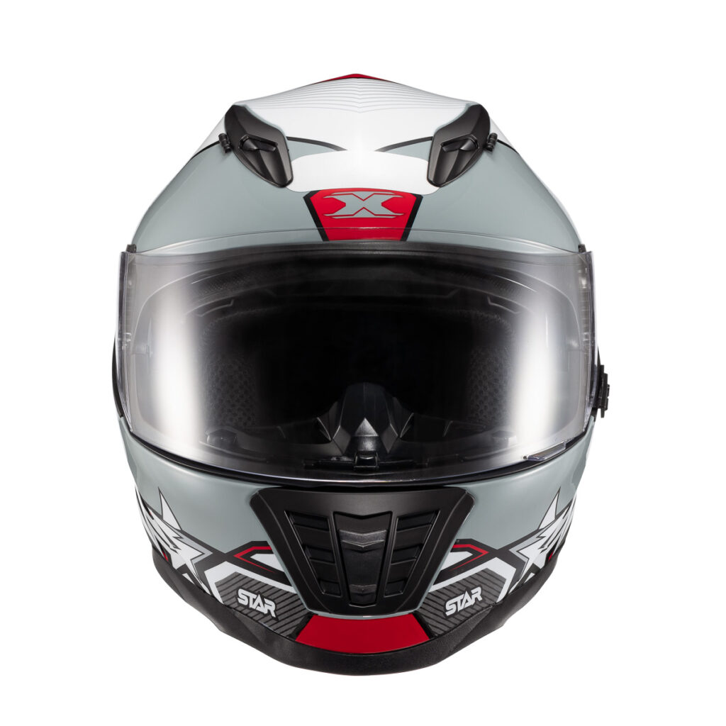 Capacete Texx Fechado Wing Superstar Cinz Verm Branc Fosc