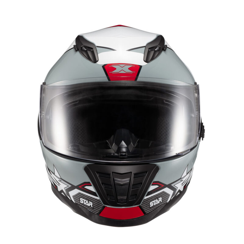 Capacete Texx Fechado Wing Superstar Cinz Verm Branc Fosc