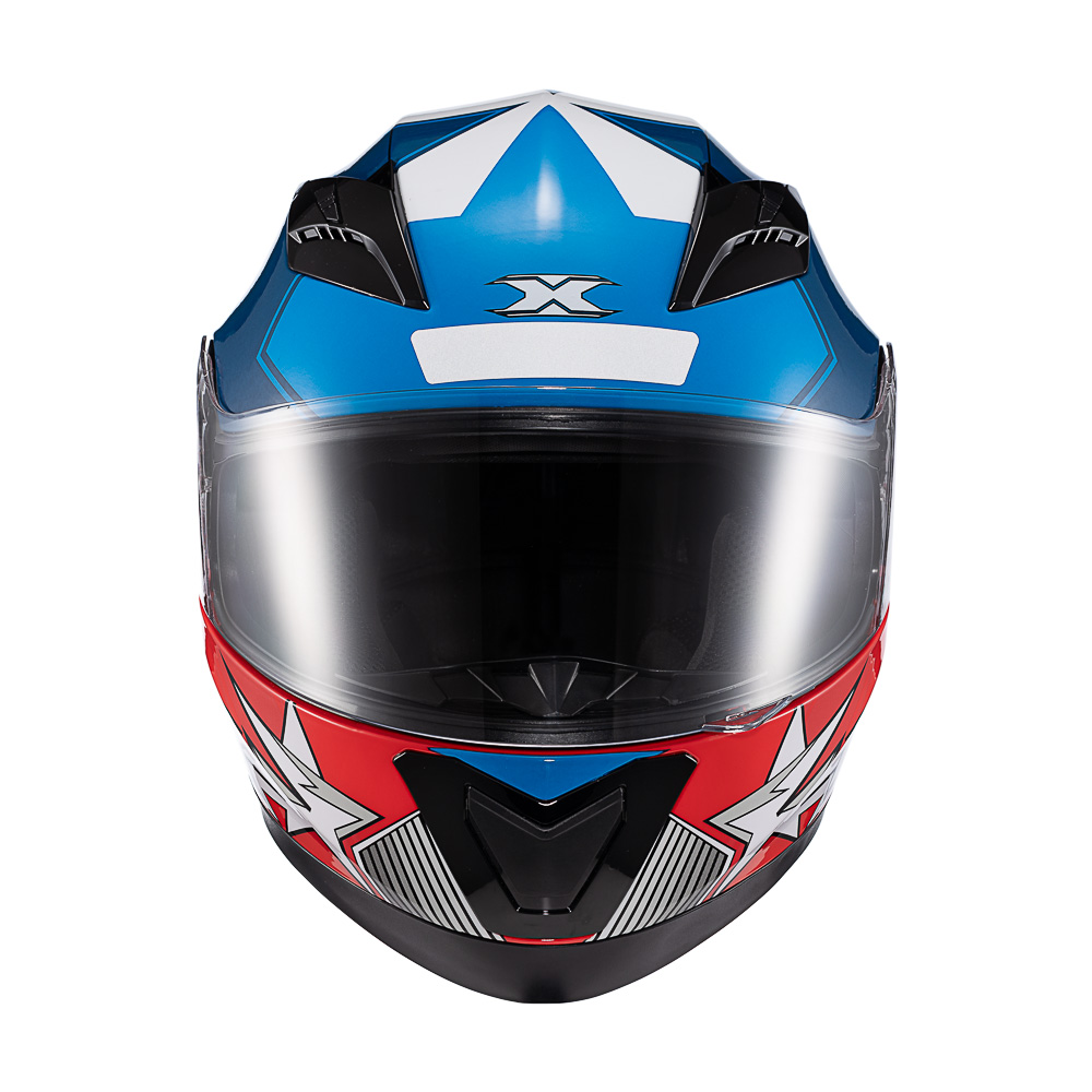 Capacete Texx Strike Superstar Azu Verm Branc Bril