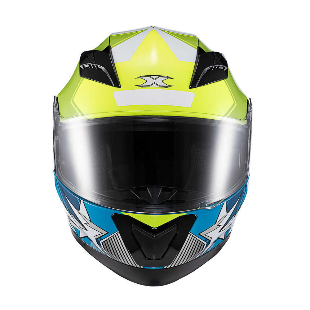 Capacete Texx Strike Superstar Verd Azu Branc Bril