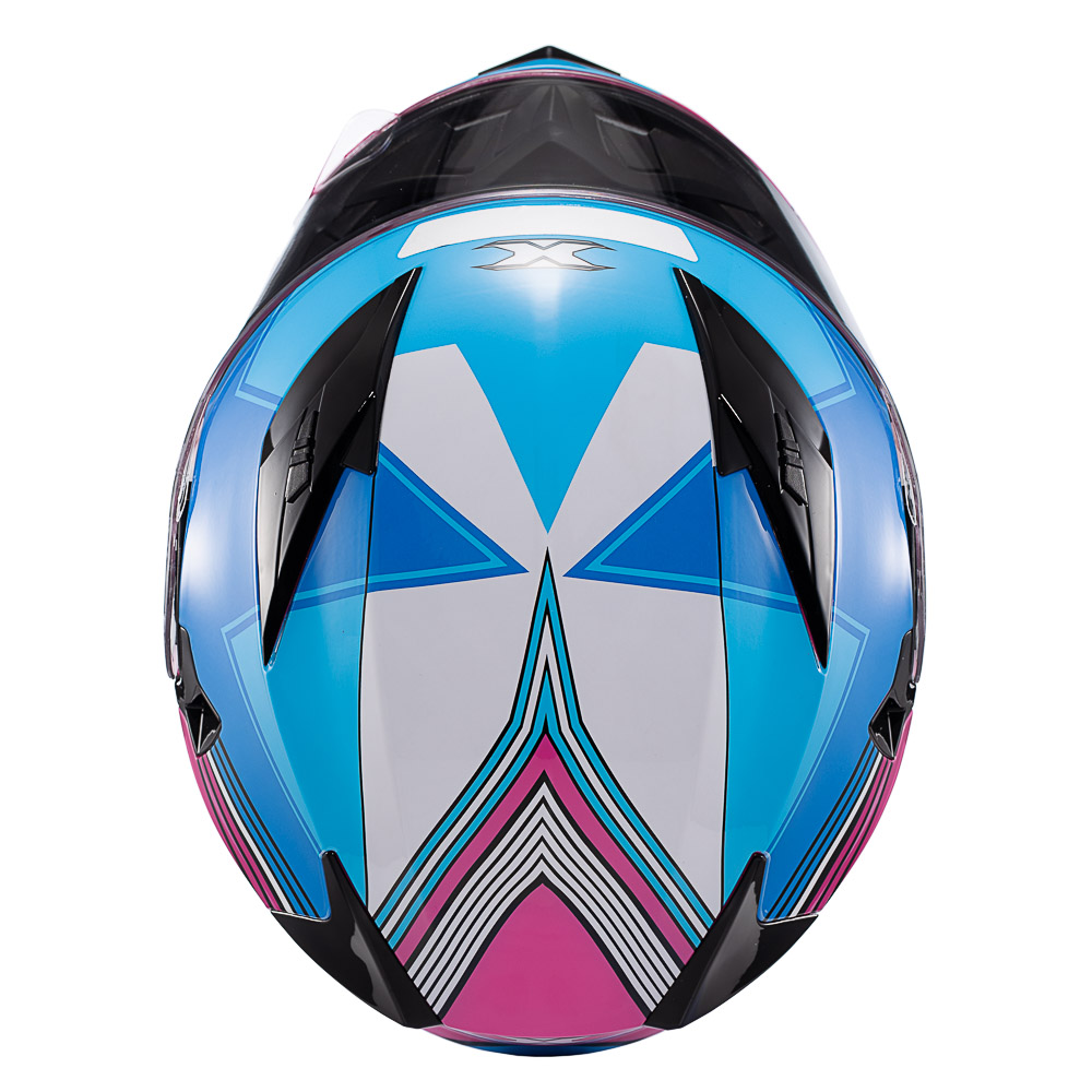 Capacete Texx Strike Superstar Azu Ros Branc Bril
