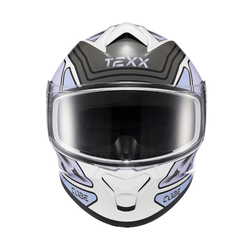 Capacete Texx Fechado Spihe Cube Rosa Lilas Branco