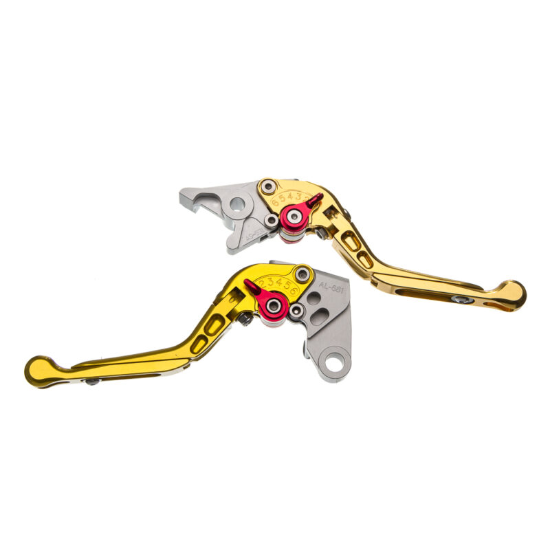 Manete Moto X Super Bike PAR C/ Regulagens 3/4DEDOS Dourado